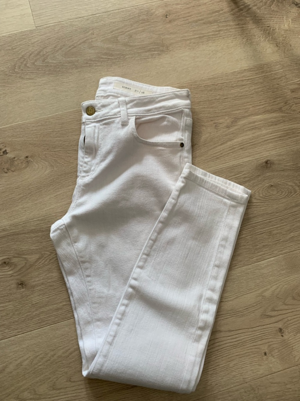 Pilcro and the Letterpress White Skinny Jeans